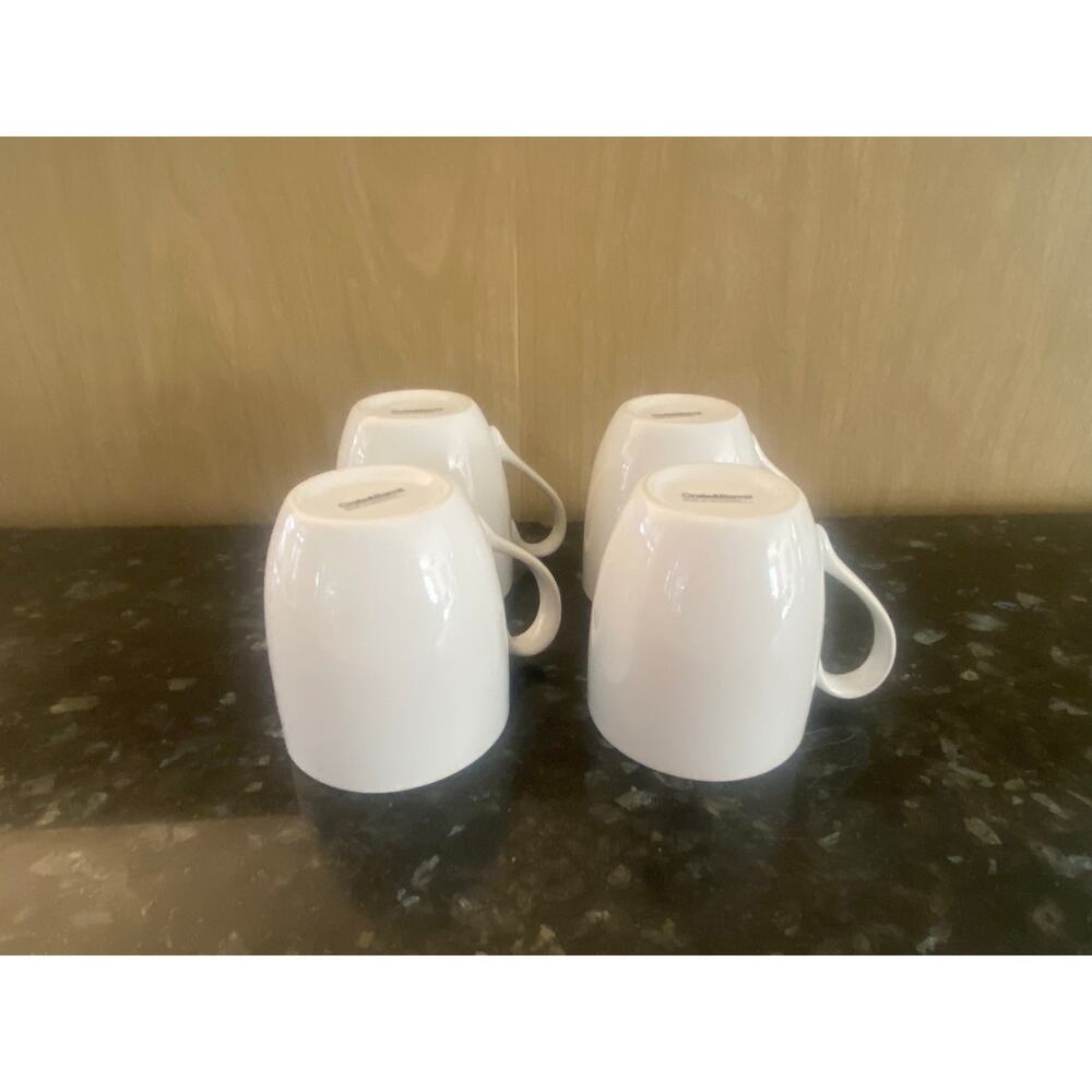 NWOT Crate & Barrel 4 Coffee Mugs, White - Picture 8 of 8